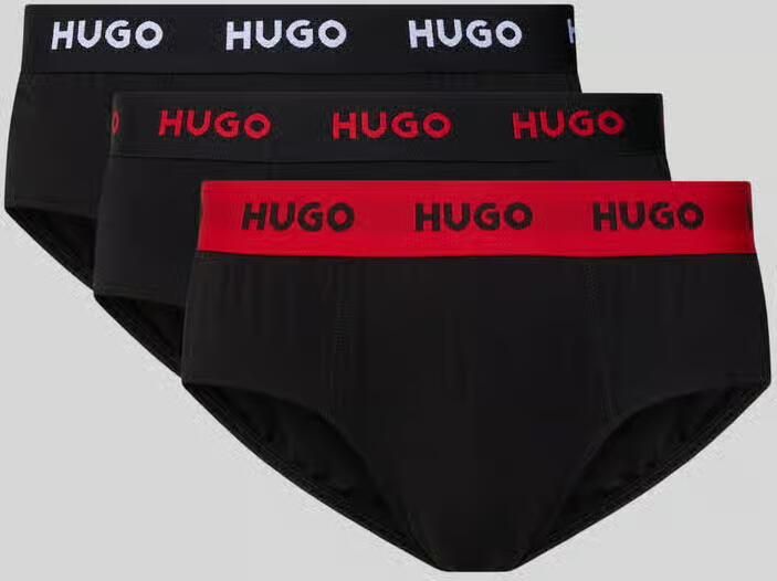 HUGO Slip van katoenmix in een set van 3 stuks model 'HIPBRIEF'
