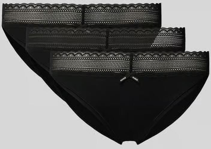 HUGO Slip van katoenmix in een set van 3 stuks model 'TRIPLET LACE BRIEF'