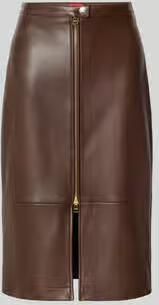 HUGO Smalle midi-rok van echt lamsleer model 'Lacelo'