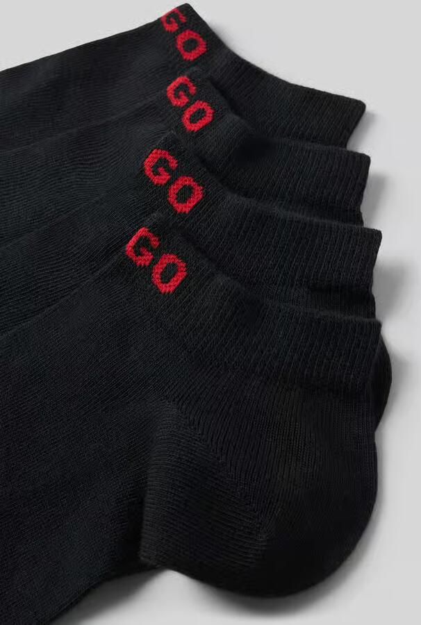 HUGO Sneakersokken met logostitching in een set van 4 paar