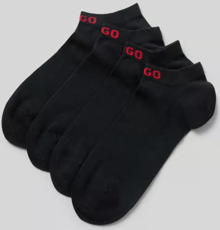 HUGO Sneakersokken met logostitching in een set van 4 paar - Foto 2
