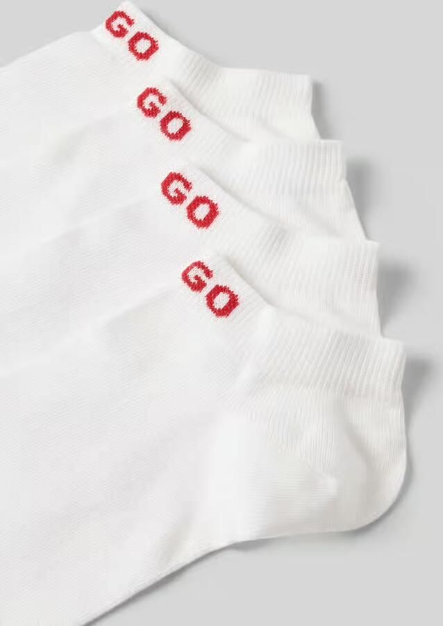 HUGO Sneakersokken met logostitching in een set van 4 paar