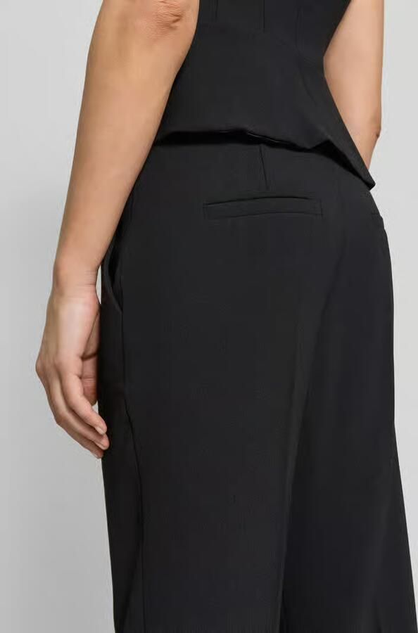 HUGO straight fit broek met bandplooien
