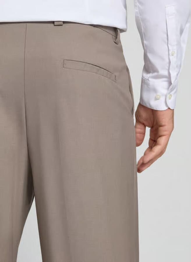 HUGO straight fit broek van scheerwolmix model 'TONY'