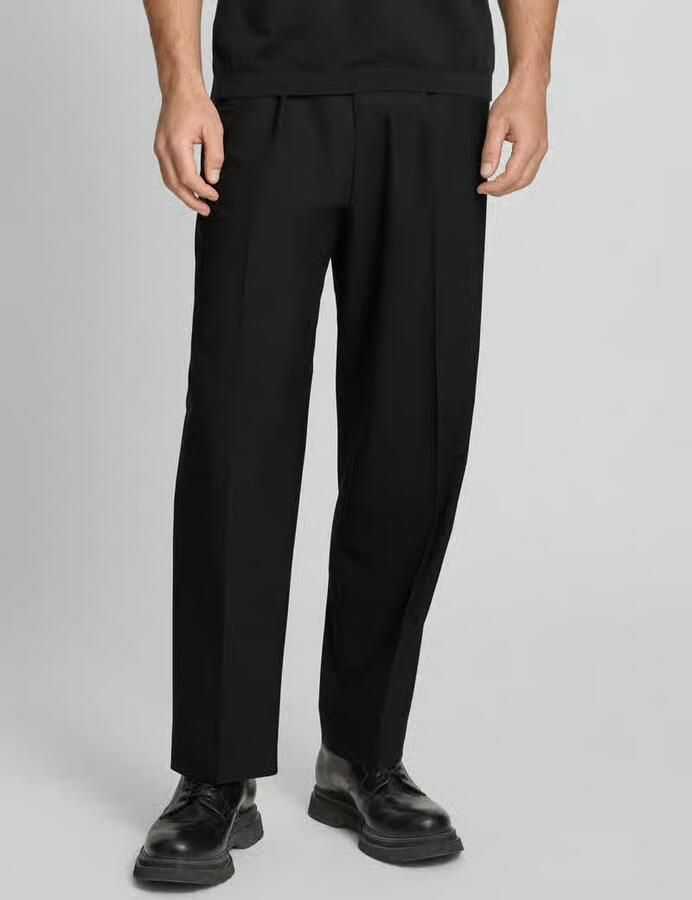 HUGO straight fit broek van scheerwolmix model 'TONY' - Foto 3
