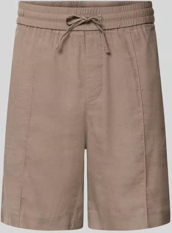 HUGO straight fit chinoshorts van mix van linnen en lyocell model 'CINO' - Foto 2
