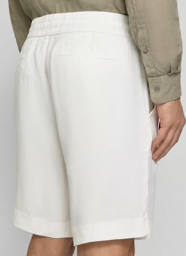 HUGO straight fit chinoshorts van mix van linnen en lyocell model 'CINO'