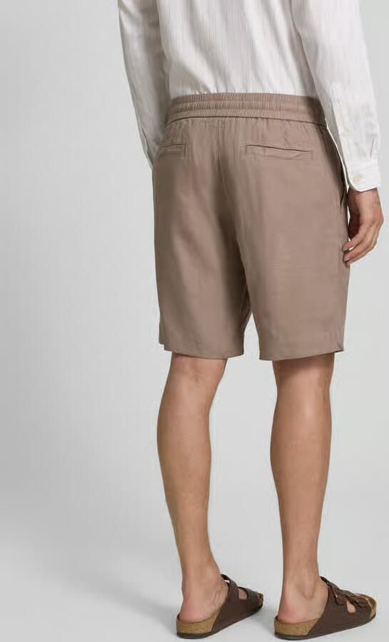 HUGO straight fit chinoshorts van mix van linnen en lyocell model 'CINO'