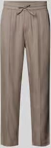 HUGO straight fit Smalle broek van mix van linnen en lyocell model 'CINO'
