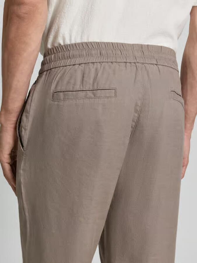 HUGO straight fit Smalle broek van mix van linnen en lyocell model 'CINO'