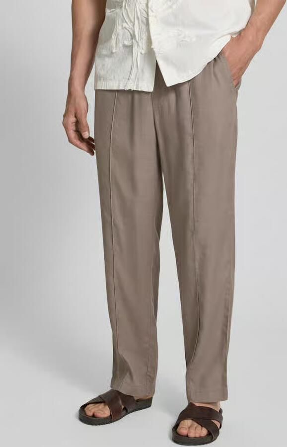 HUGO straight fit Smalle broek van mix van linnen en lyocell model 'CINO' - Foto 3