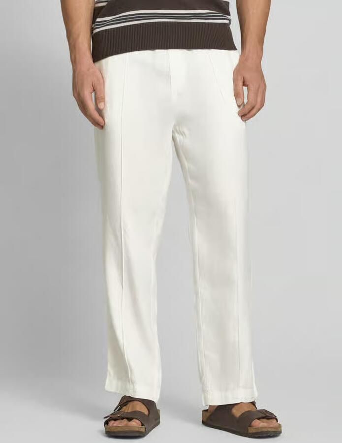 HUGO straight fit Smalle broek van mix van linnen en lyocell model 'CINO' - Foto 3
