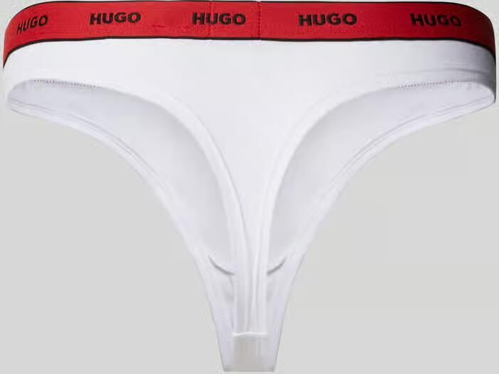 HUGO underwear String THONG STRIPE PYP 10 met boss opdruk op de tailleband