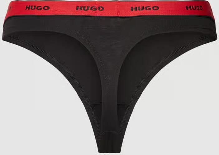 HUGO underwear String THONG STRIPE PYP 10 met boss opdruk op de tailleband