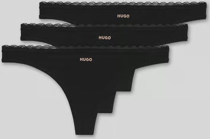 HUGO String met kant in set van 3