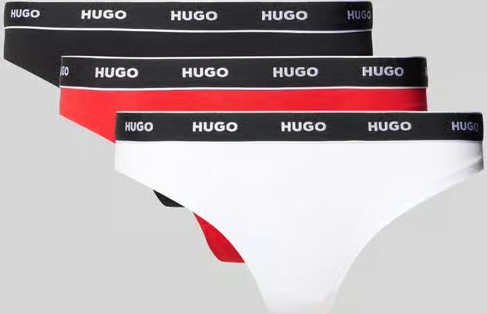 HUGO String van katoenmix in een set van 3 stuks model 'THONG' - Foto 2