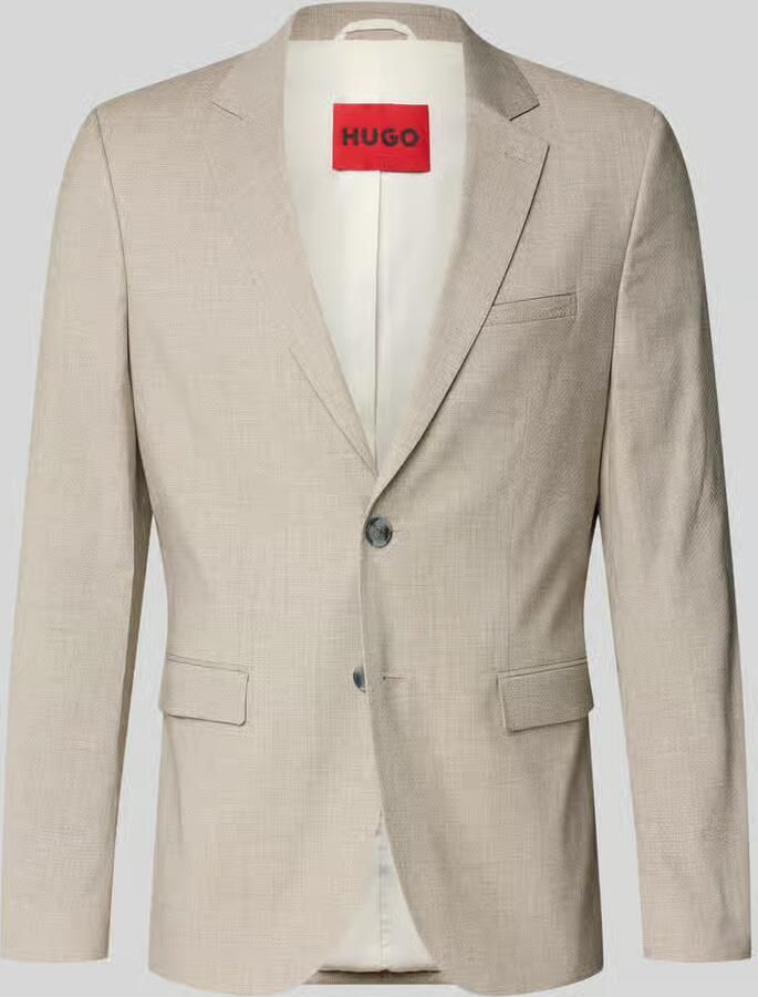 HUGO Super slim fit colbert van mix van viscose en scheerwol model 'ARTI253X' - Foto 2