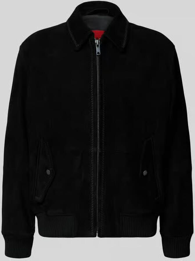 HUGO Super slim fit leren jack van geitenleer model 'Lemai' - Foto 2
