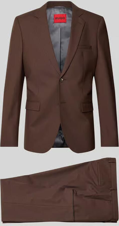 HUGO Super slim fit pak van wolmix model 'Hesten'