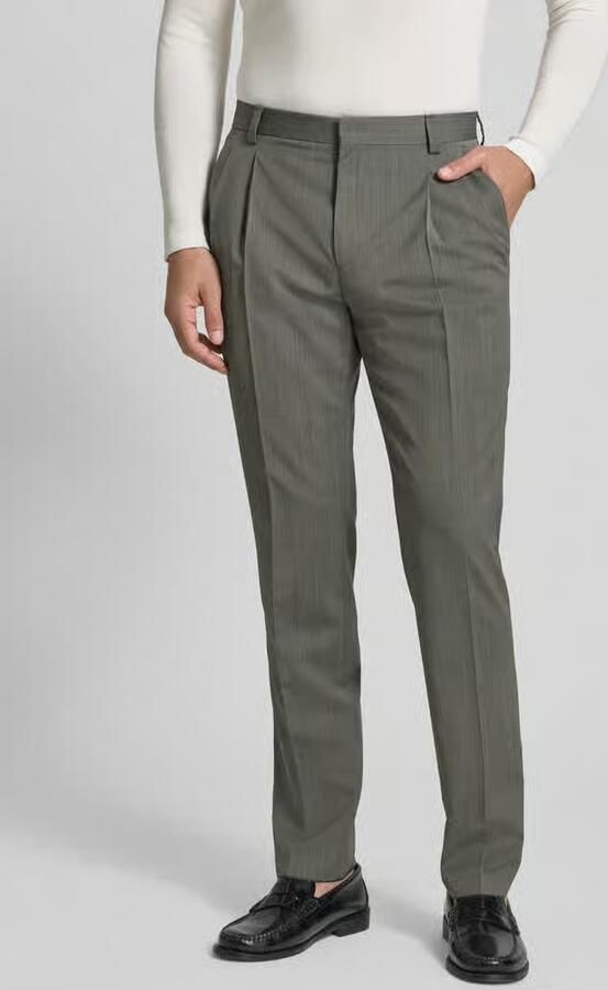 HUGO Super slim fit pantalon van scheerwolmix model 'HESTEN261F1X' - Foto 3