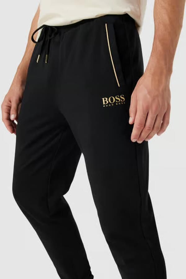 HUGO Sweatbroek van katoenmix met reflecterend logo model 'Dox'