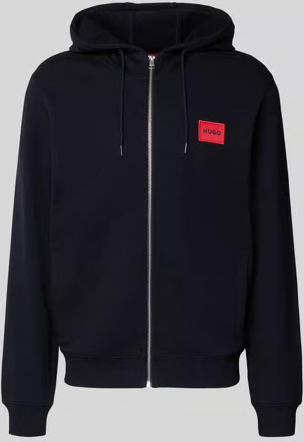 Hugo Boss Heren Sweatjack met Capuchon en Rits Black Heren
