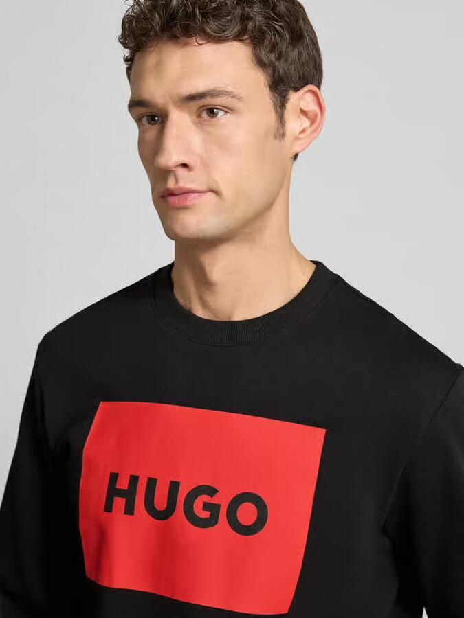 HUGO Sweatshirt met labelprint model 'Duragol'