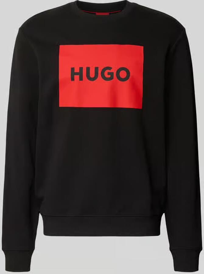 HUGO Sweatshirt met labelprint model 'Duragol'