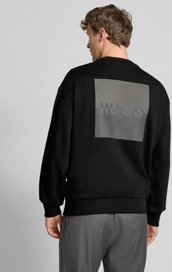 HUGO Sweatshirt met labelprint model 'Split '