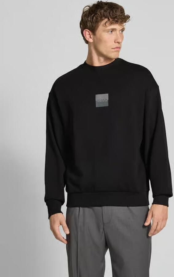 HUGO Sweatshirt met labelprint model 'Split ' - Foto 2