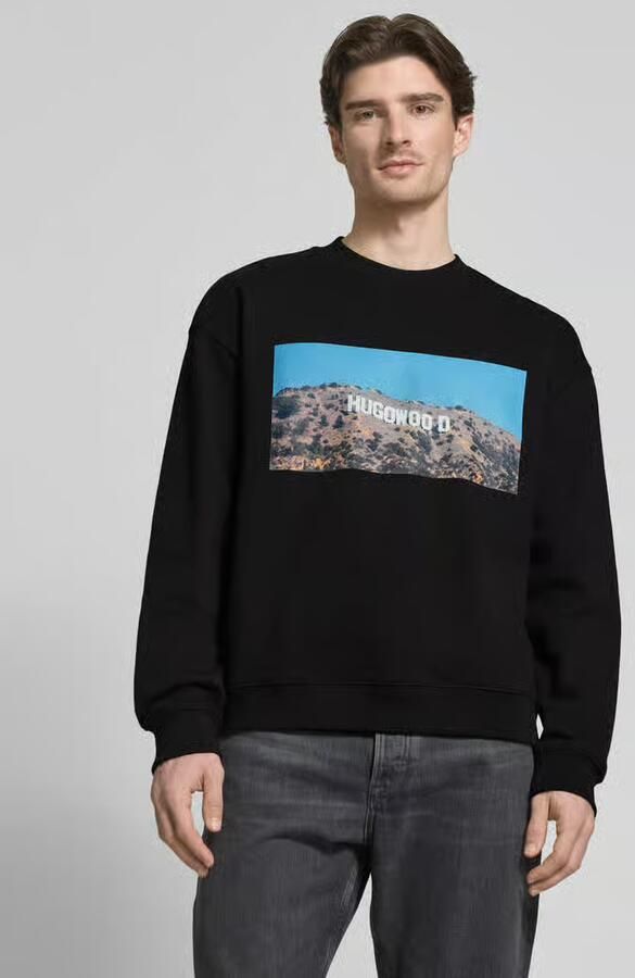 HUGO Sweatshirt met motiefprint model 'Dartok' - Foto 2