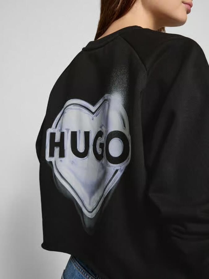 HUGO Sweatshirt van puur katoen met raglanmouwen model 'Darace'