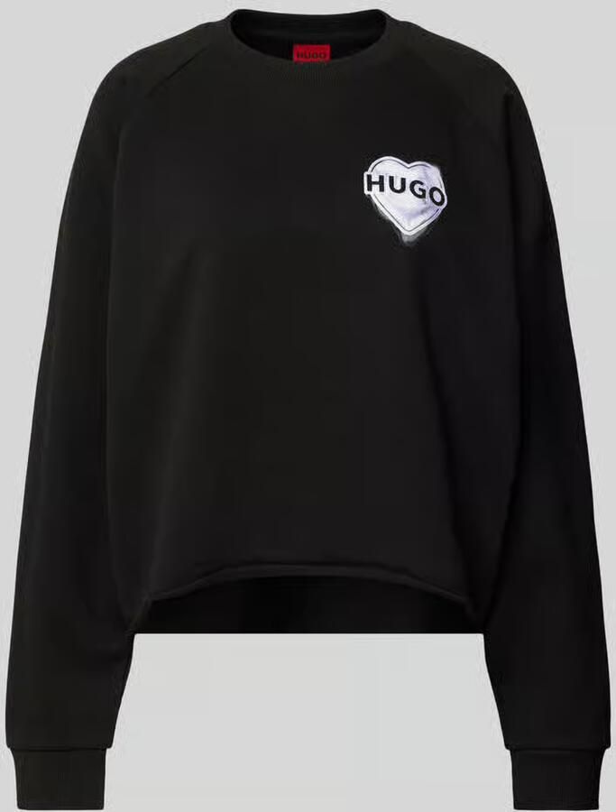 HUGO Sweatshirt van puur katoen met raglanmouwen model 'Darace' - Foto 2