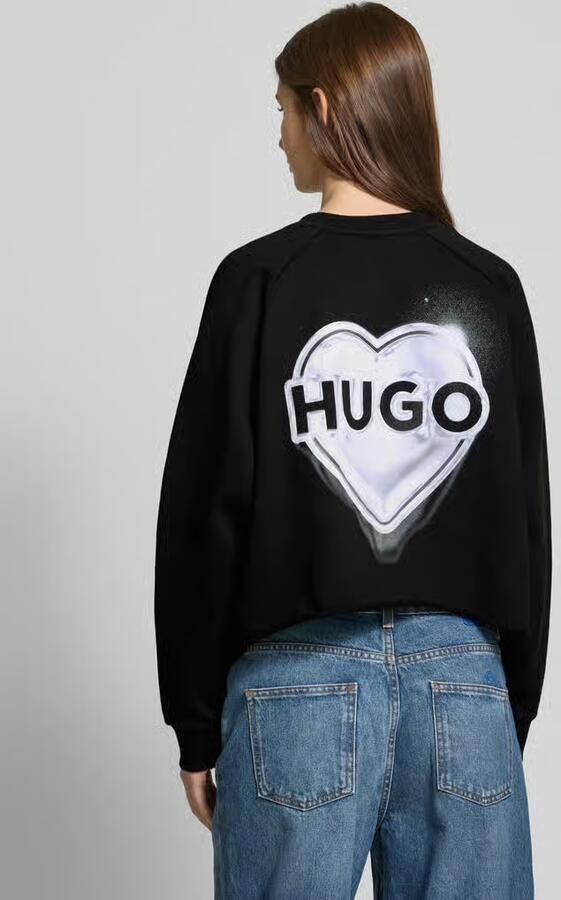 HUGO Sweatshirt van puur katoen met raglanmouwen model 'Darace' - Foto 2