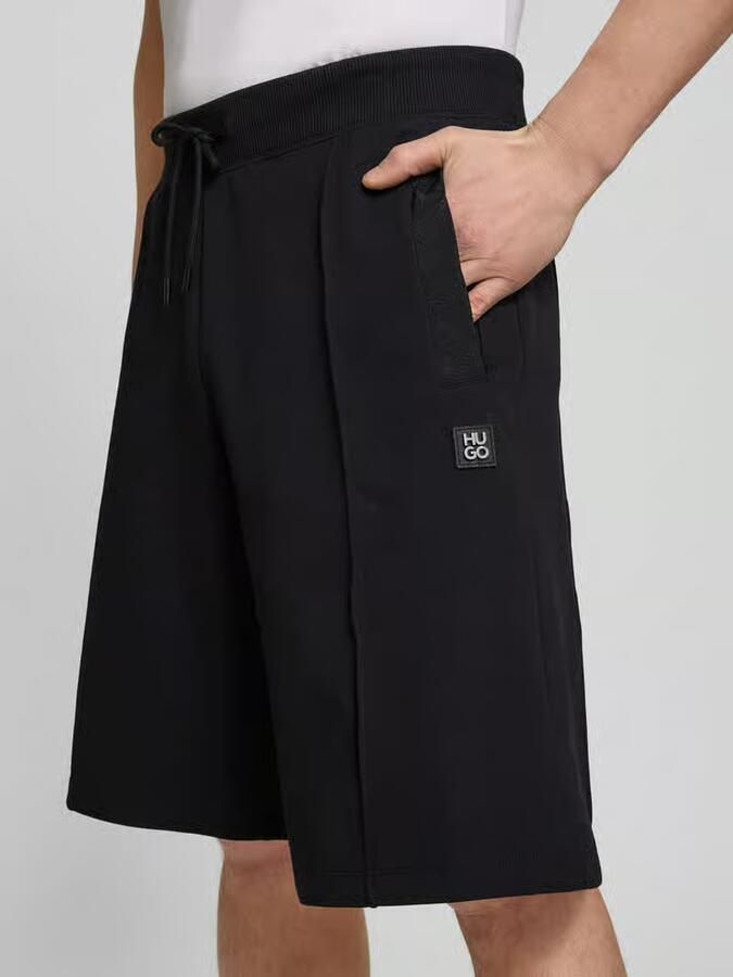 HUGO Sweatshorts met labelprint model 'Dilmos'