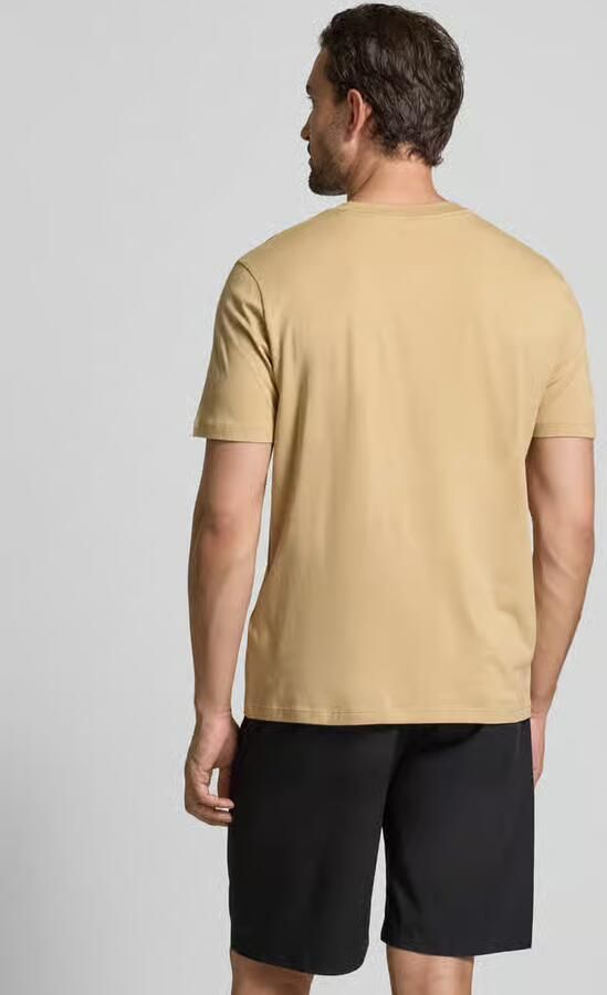 HUGO T-shirt met labelprint en ronde hals model 'Dapusi'