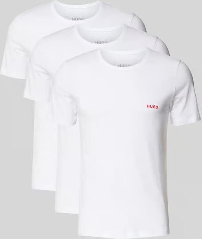 HUGO T-shirt met labelprint in een set van 3 stuks