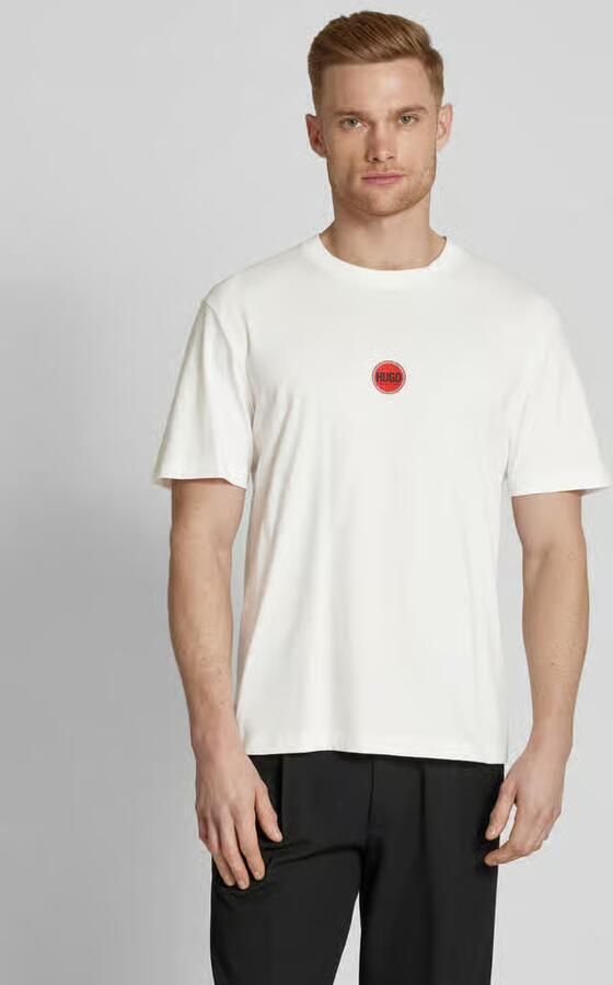 Hugo Boss Witte Katoenen T-shirt Dercho White Heren - Foto 3