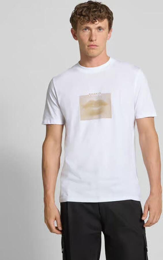 HUGO T-shirt met labelprint model 'Deterni' - Foto 2