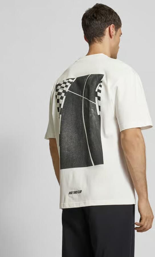 HUGO T-shirt met labelprint model 'Drallie'