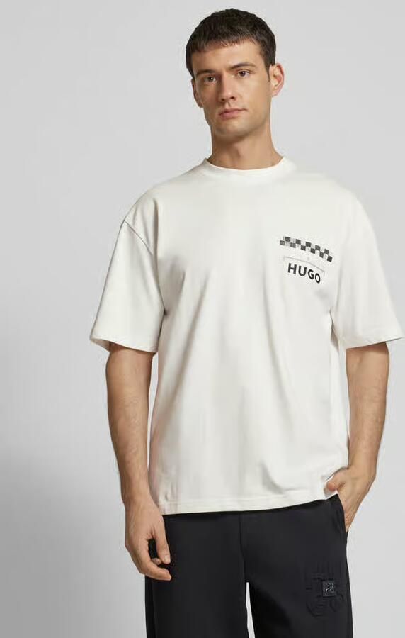 HUGO T-shirt met labelprint model 'Drallie' - Foto 2