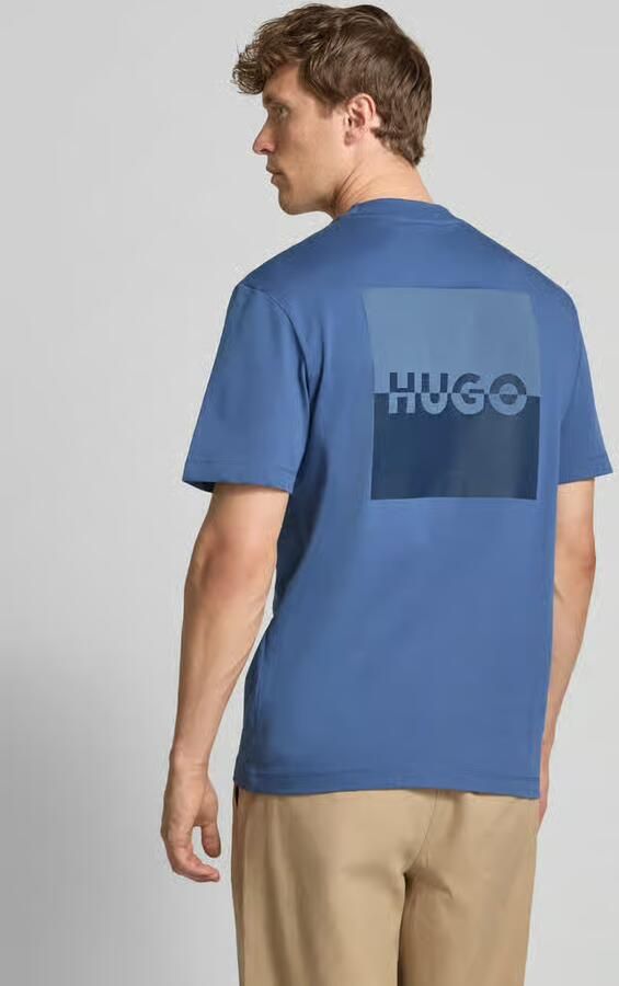 HUGO T-shirt met labelprint model 'Dusplito'