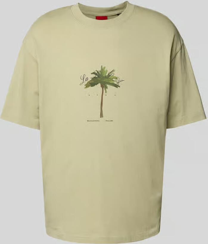 HUGO T-shirt met labelprint model 'Duwom'