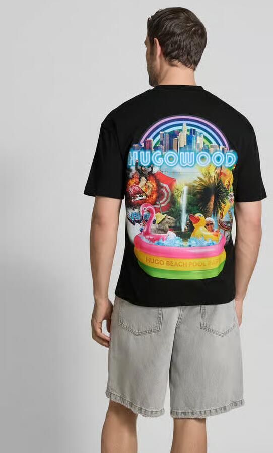 Boss T-shirt Korte Mouw Duwood Neon Back Print T-shirt