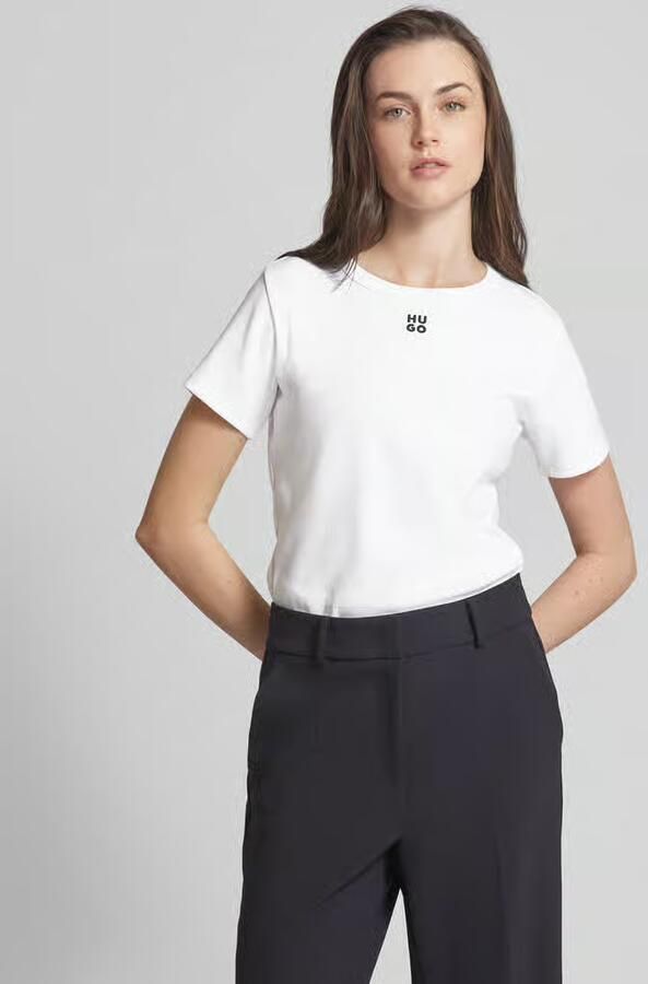 HUGO T-shirt met labelstitching model 'Deloris' - Foto 2