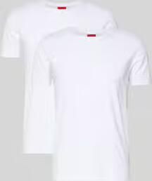HUGO T-shirt met logoprint in een set van 2 stuks model ' -Round'