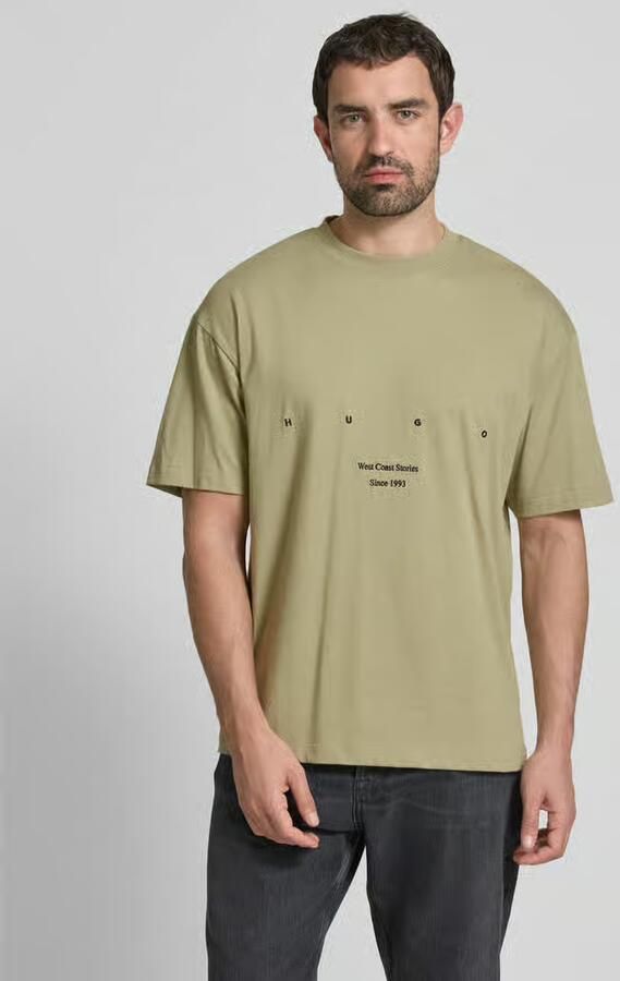 HUGO T-shirt met ronde hals model 'Duwrite' - Foto 2