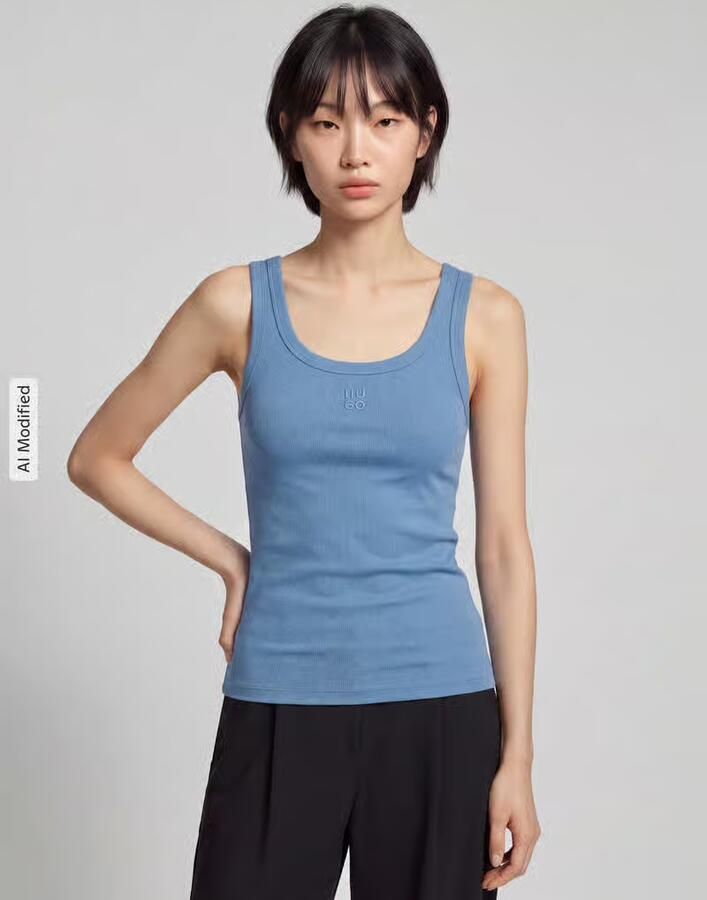 HUGO Tanktop met gestikt logo model 'Datamia' - Foto 2