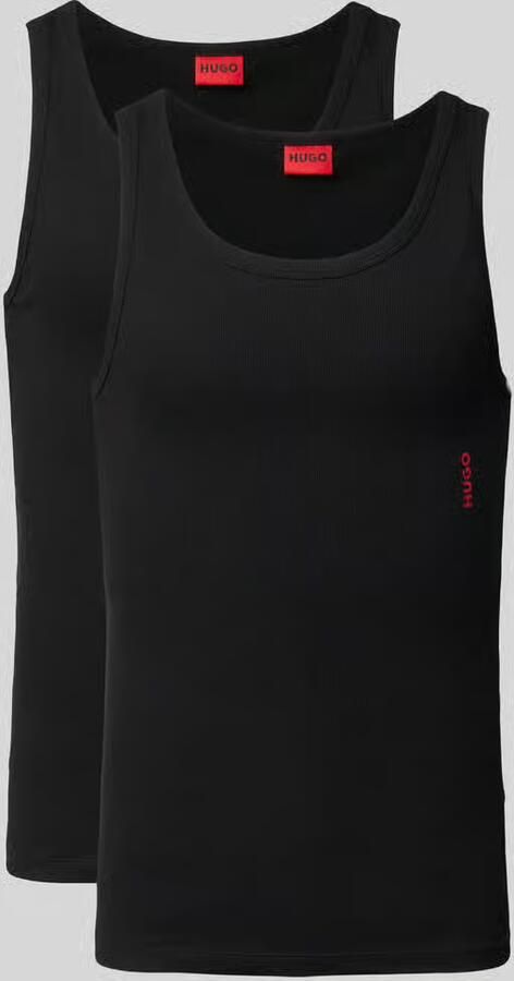 HUGO Tanktop met labelprint in een set van 2 stuks