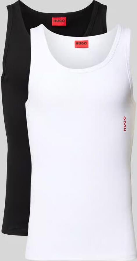 HUGO Tanktop met labelprint in een set van 2 stuks
